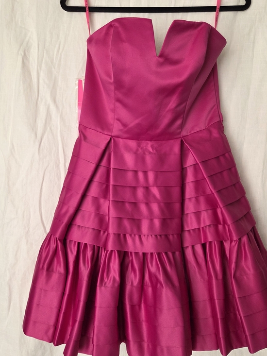 Betsey Johnson Dresses & Skirts - Strapless Pink Satin Party Dress